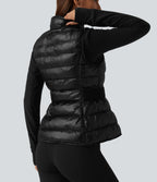2-Piece Workout Padded Vest & Jacket with Pockets — Signature Ink Black — view 8