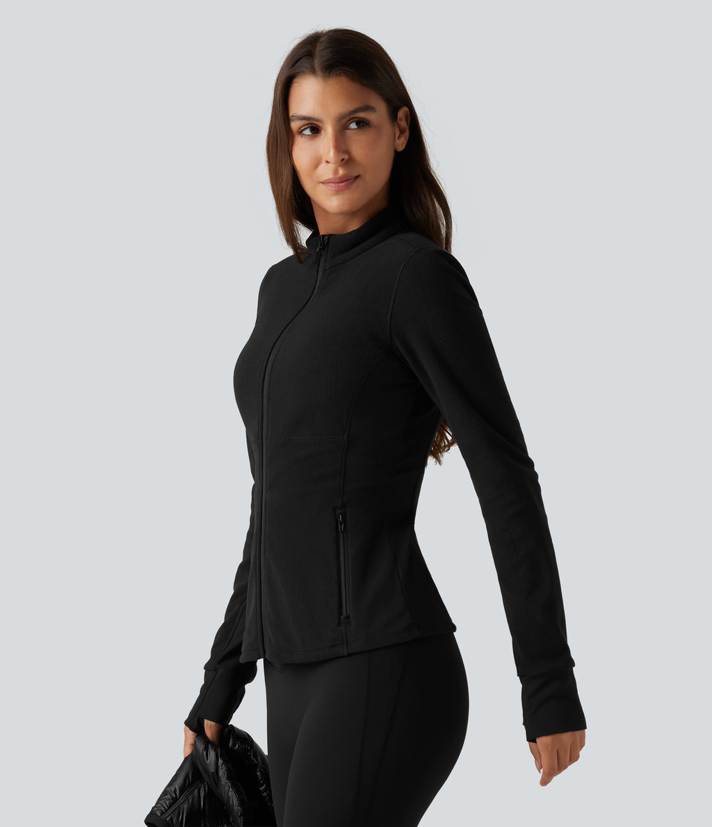 2-Piece Workout Padded Vest & Jacket with Pockets — Signature Ink Black — view 6