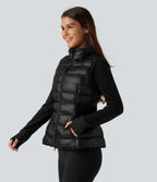 2-Piece Workout Padded Vest & Jacket with Pockets — Signature Ink Black — view 3
