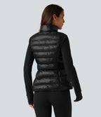 2-Piece Workout Padded Vest & Jacket with Pockets — Signature Ink Black — view 2