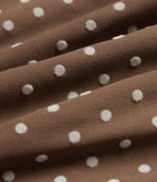 High Waisted Foldover Polka Dot Flare Casual Trousers with Pockets — Golden Brown Dot — view 8