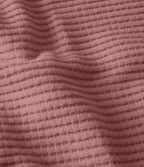 Round Neck Long Sleeve Dropped Waffle Casual Sweatshirt with Pocket — Wild Salmon — view 8