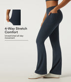 Low Rise Yoga Bootcut Leggings with Pockets — Carbon — view 1
