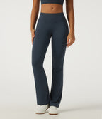 Low Rise Yoga Bootcut Leggings with Pockets — Carbon — view 3