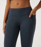 Low Rise Yoga Bootcut Leggings with Pockets — Carbon — view 4