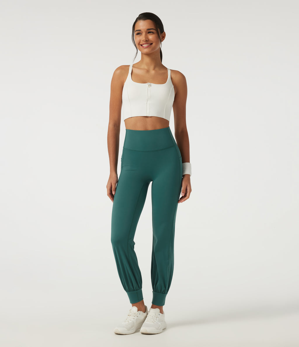 Speedwave Air High Waisted Tummy Control Quick Dry Running Joggers with Pockets — Viridian — view 8
