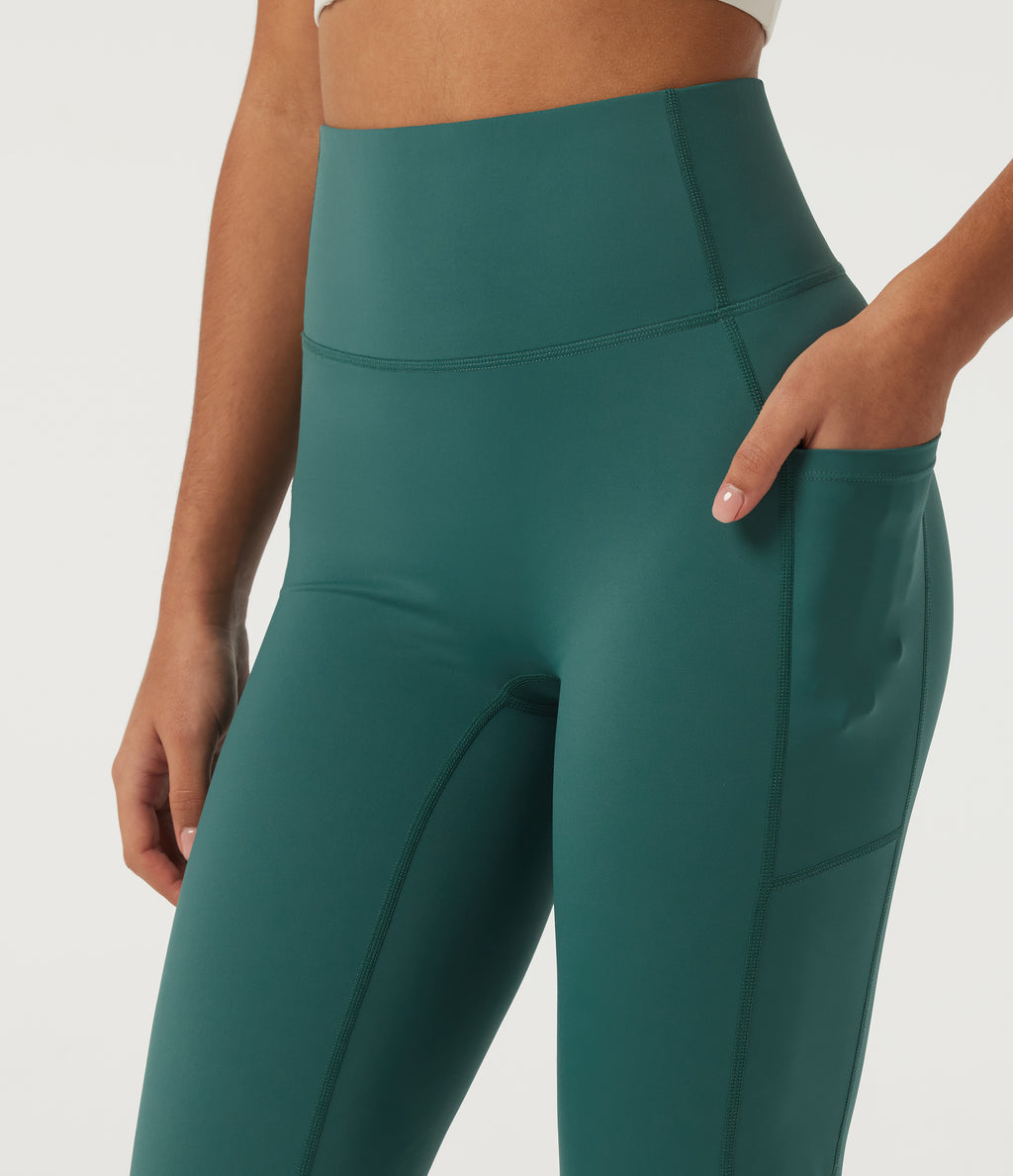 Speedwave Air High Waisted Tummy Control Quick Dry Running Joggers with Pockets — Viridian — view 4