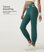 Speedwave Air High Waisted Tummy Control Quick Dry Running Joggers with Pockets — Viridian — view 1
