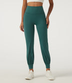 Speedwave Air High Waisted Tummy Control Quick Dry Running Joggers with Pockets — Viridian — view 3