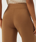 SpacerTek High Waisted Wide Leg Pintuck Work Trousers with Pockets — Glazed Ginger — view 5