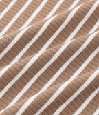 Mid Rise Drawstring Baggy Stripe Casual Trousers with Pockets — Wheat Dune Taupe — view 7