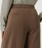 High Waisted Barrel Leg Waffle Work Trousers with Pockets — Partridge — view 5