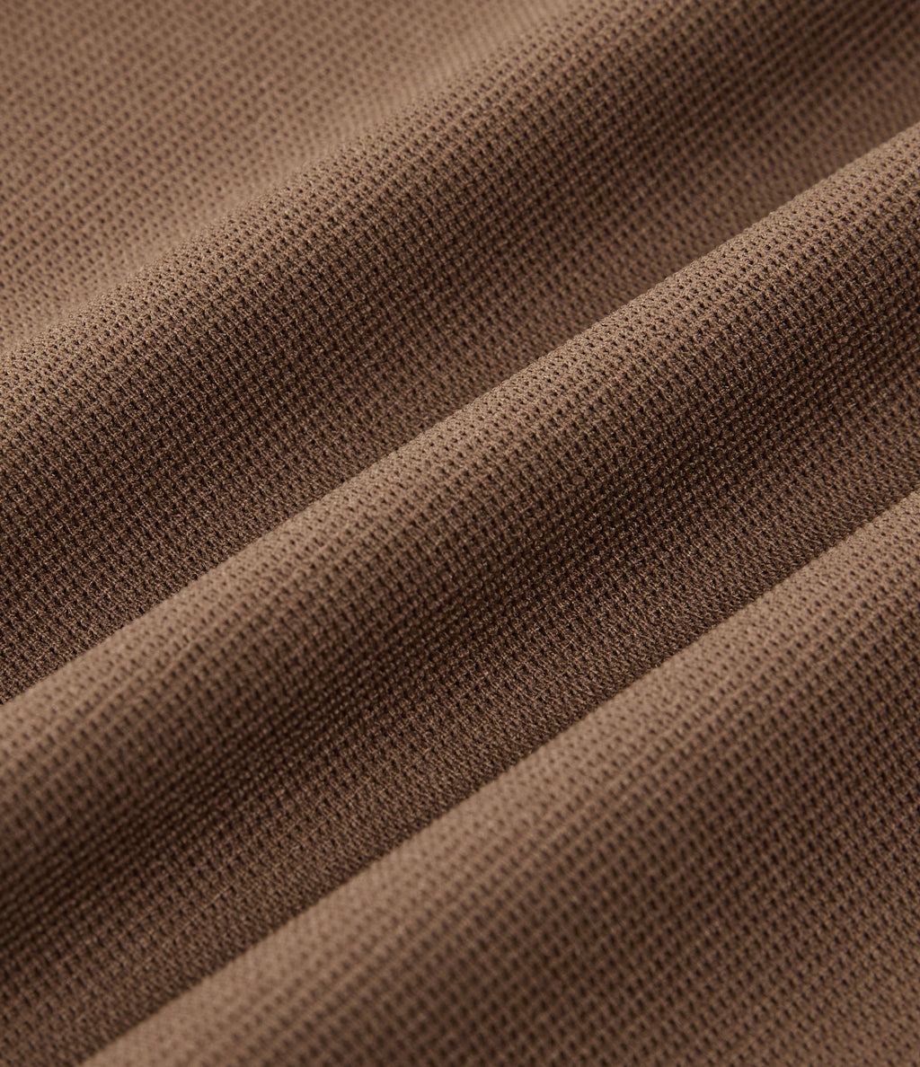 High Waisted Barrel Leg Waffle Work Trousers with Pockets — Partridge — view 7