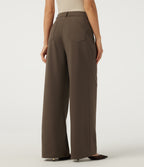 Mid Rise Baggy Work Trousers with Pockets — Chocolate Martini — view 2