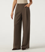 Mid Rise Baggy Work Trousers with Pockets — Chocolate Martini — view 1