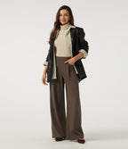 Mid Rise Baggy Work Trousers with Pockets — Chocolate Martini — view 7