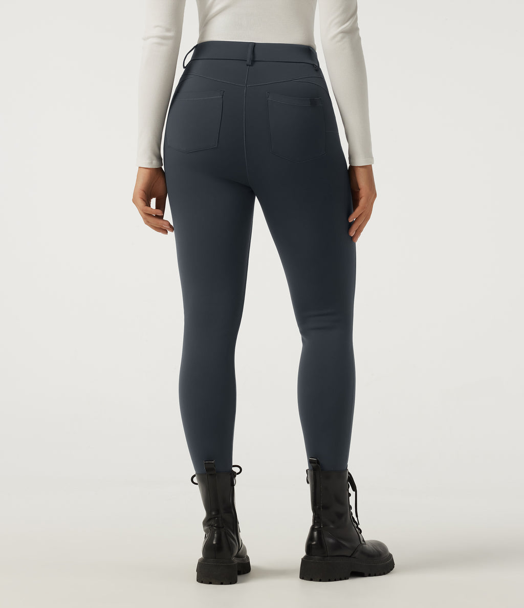 Extra Heat High Waisted Skinny Casual Leggings with Pockets — Carbon — view 4