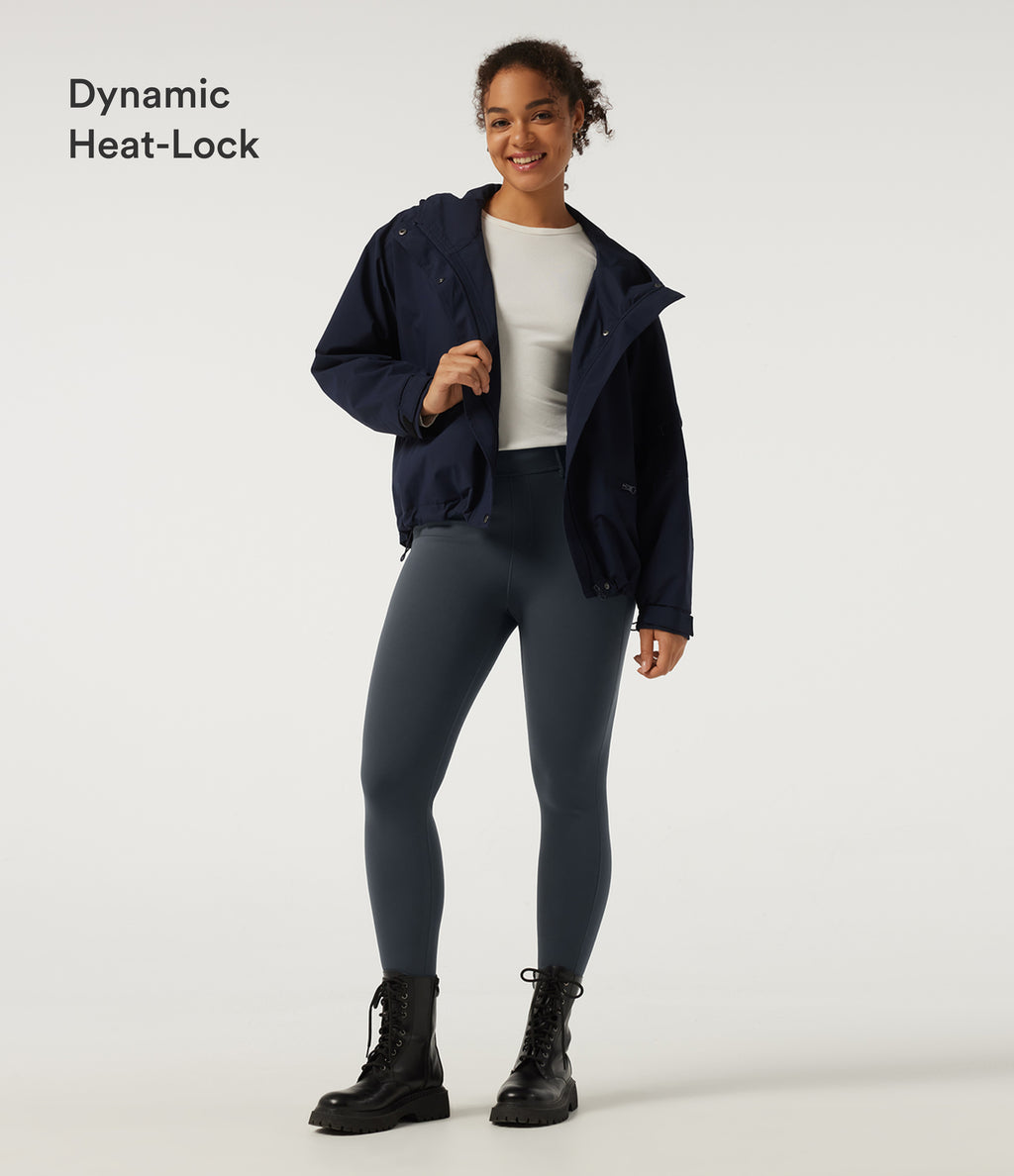 Extra Heat High Waisted Skinny Casual Leggings with Pockets — Carbon — view 5