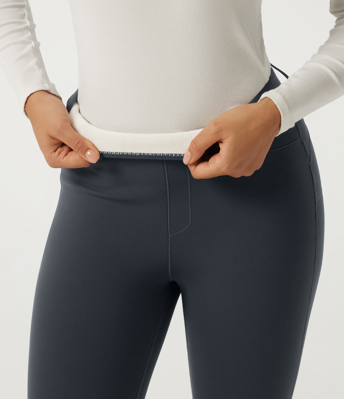 Extra Heat High Waisted Skinny Casual Leggings with Pockets — Carbon — view 8