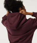 Hooded Long Sleeve Fleece Yoga Sweatshirt — Chocolate Truffle — view 6