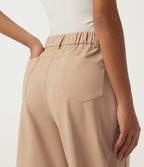 Mid Rise Barrel Leg Rolled Hem Casual Trousers with Pockets — Candied Ginger — view 5