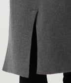 Long Sleeve Longline Work Cardigan with Pockets — Charcoal Gray — view 6