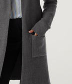 Long Sleeve Longline Work Cardigan with Pockets — Charcoal Gray — view 5