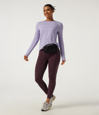 Round Neck Long Sleeve Quick Dry Yoga Top — Hazy Sky — view 6