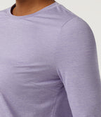 Round Neck Long Sleeve Quick Dry Yoga Top — Hazy Sky — view 5