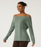 Long Sleeve Tie Back Long Sleeve Quick Dry Yoga Sports Top — Iceberg Green — view 3