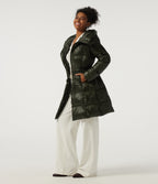 Hooded Long Sleeve Quilted Puffer Work Padded Jacket with Pockets — Shadow Fern — view 3