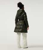 Hooded Long Sleeve Quilted Puffer Work Padded Jacket with Pockets — Shadow Fern — view 2