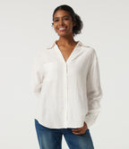Long Sleeve Work Shirt with Pocket — Cloud Dancer — view 4