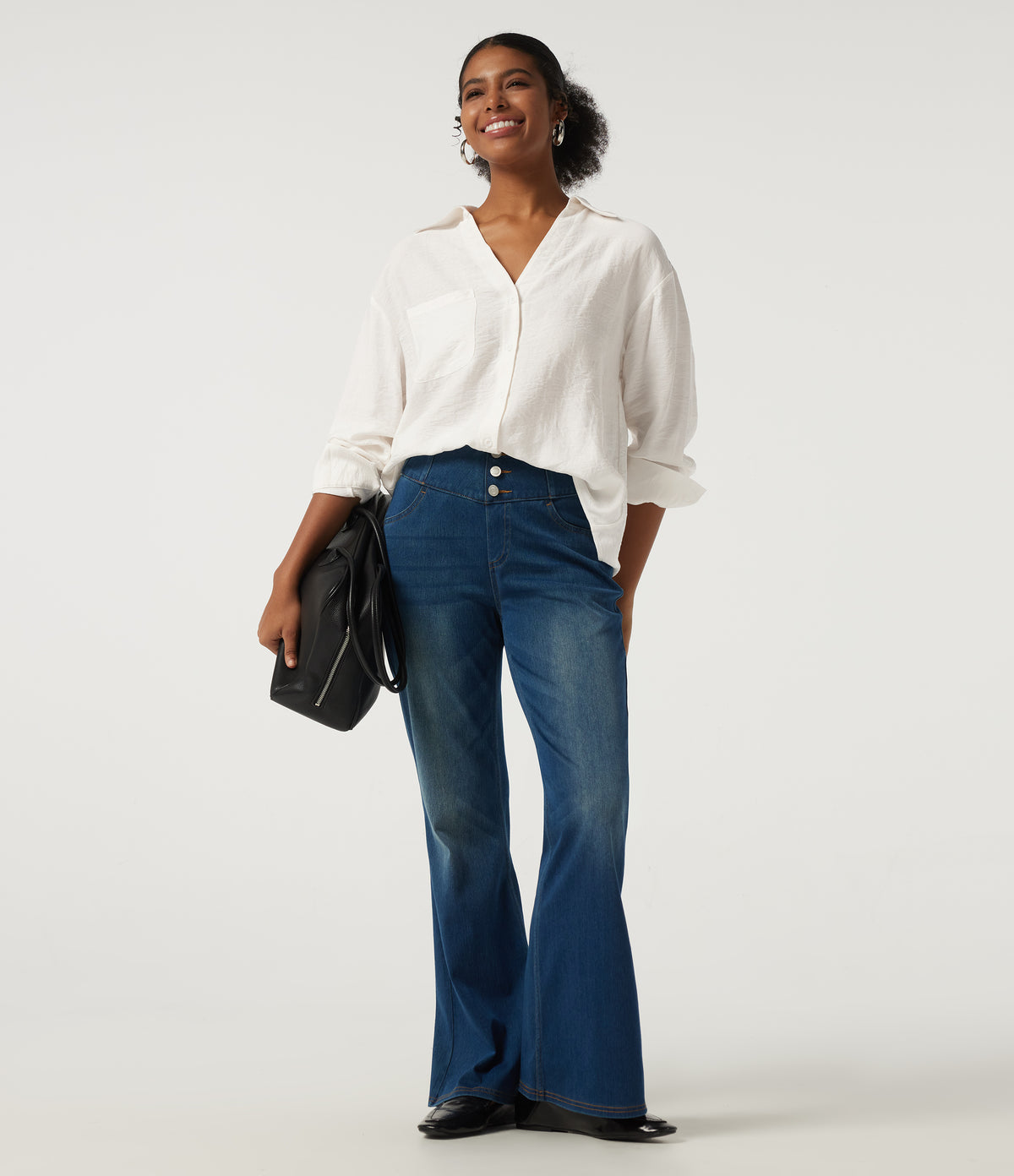 Long Sleeve Work Shirt with Pocket — Cloud Dancer — view 6