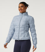 Removable Hood Long Sleeve Quilted Casual Down Jacket with Pockets and Thumb Holes — Angel Falls — view 4