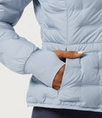 Removable Hood Long Sleeve Quilted Casual Down Jacket with Pockets and Thumb Holes — Angel Falls — view 8