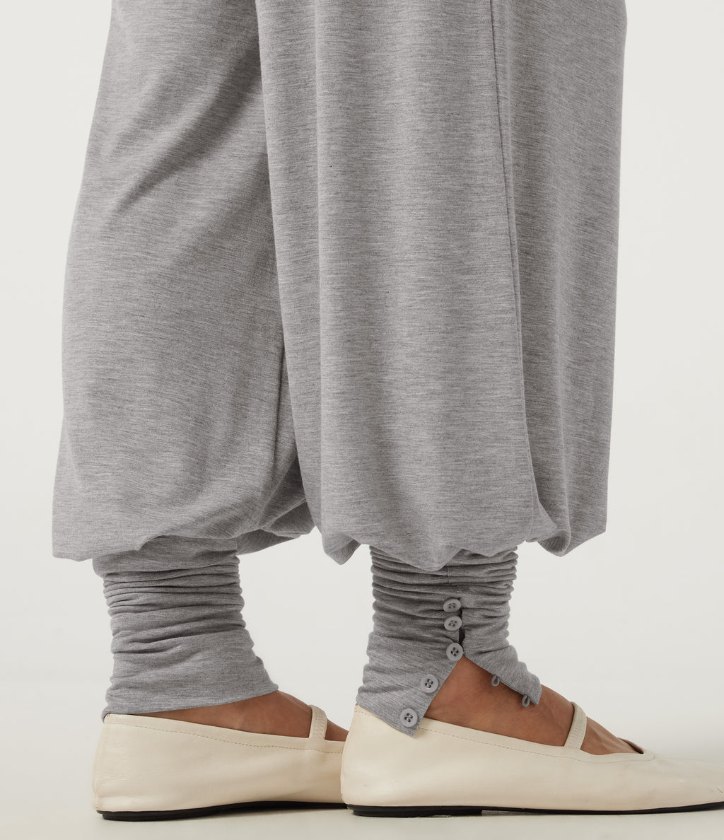 Wind Resistant Mid Rise Wide Leg Casual Trousers with Pockets — Fog Gray — view 6