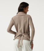 Cowl Neck Long Sleeve Stacked Casual Jumper — Gilded Beige — view 2