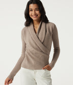 Cowl Neck Long Sleeve Stacked Casual Jumper — Gilded Beige — view 4