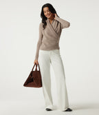 Cowl Neck Long Sleeve Stacked Casual Jumper — Gilded Beige — view 7