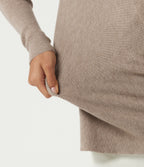 Cowl Neck Long Sleeve Stacked Casual Jumper — Gilded Beige — view 6