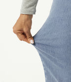 High Waisted Asymmetric Straight Leg Casual Jeans with Pockets — Ice Water Denim — view 6