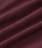 Round Neck Raglan Long Sleeve Cotton Casual T-Shirt — Burgundy — view 8