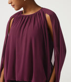 Round Neck Sleeveless Plaid Party Shirt — Maroon Banner — view 5