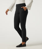 Mid Rise Skinny Casual Trousers with Pockets — Black — view 3