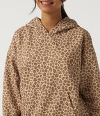 Hooded Long Sleeve Leopard Print Casual Sweatshirt with Pocket — Smoky Mocha Leopard — view 6