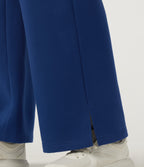 High Waisted Drawstring Wide Leg Cotton Casual Sweatpants with Pockets — Blueprint — view 6