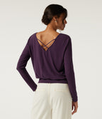 Long Sleeve Casual Top — Potent Purple — view 5