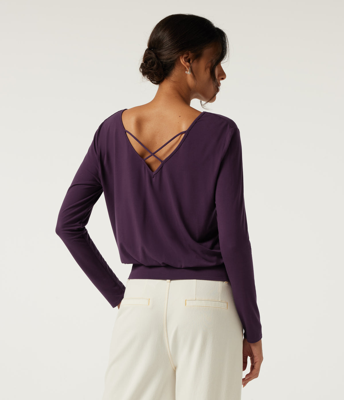 Long Sleeve Casual Top — Potent Purple — view 5