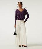 Long Sleeve Casual Top — Potent Purple — view 7